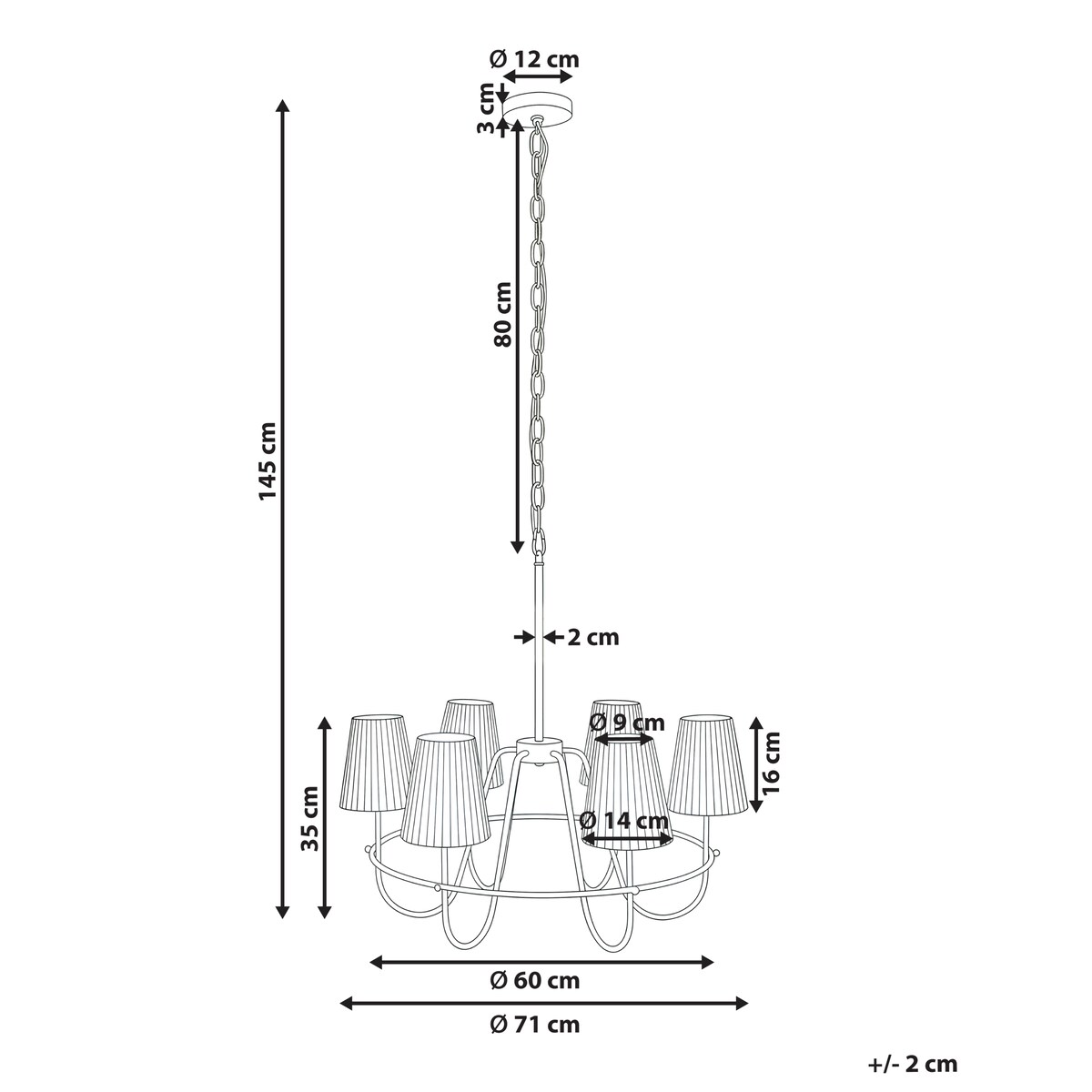 Żyrandol YAMETHIN Metal Srebrny