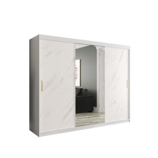 Szafa przesuwna Garderoba MARMUR T1 250 gł. 62 biały