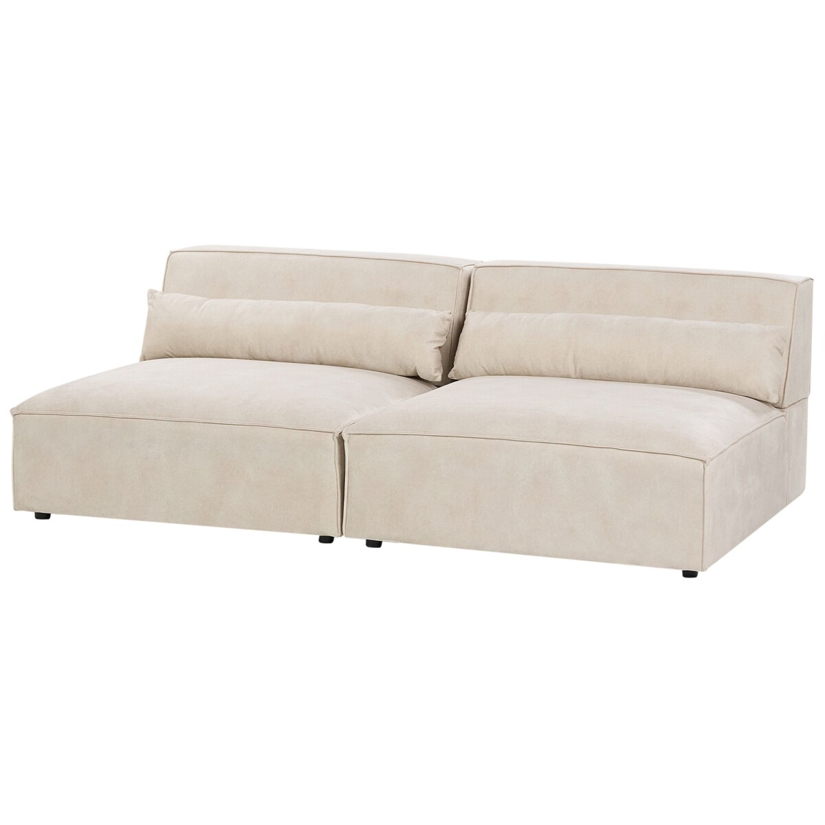 Sofa modułowa 2-osobowa bez podłokietników welurowa beżowa HELLNAR