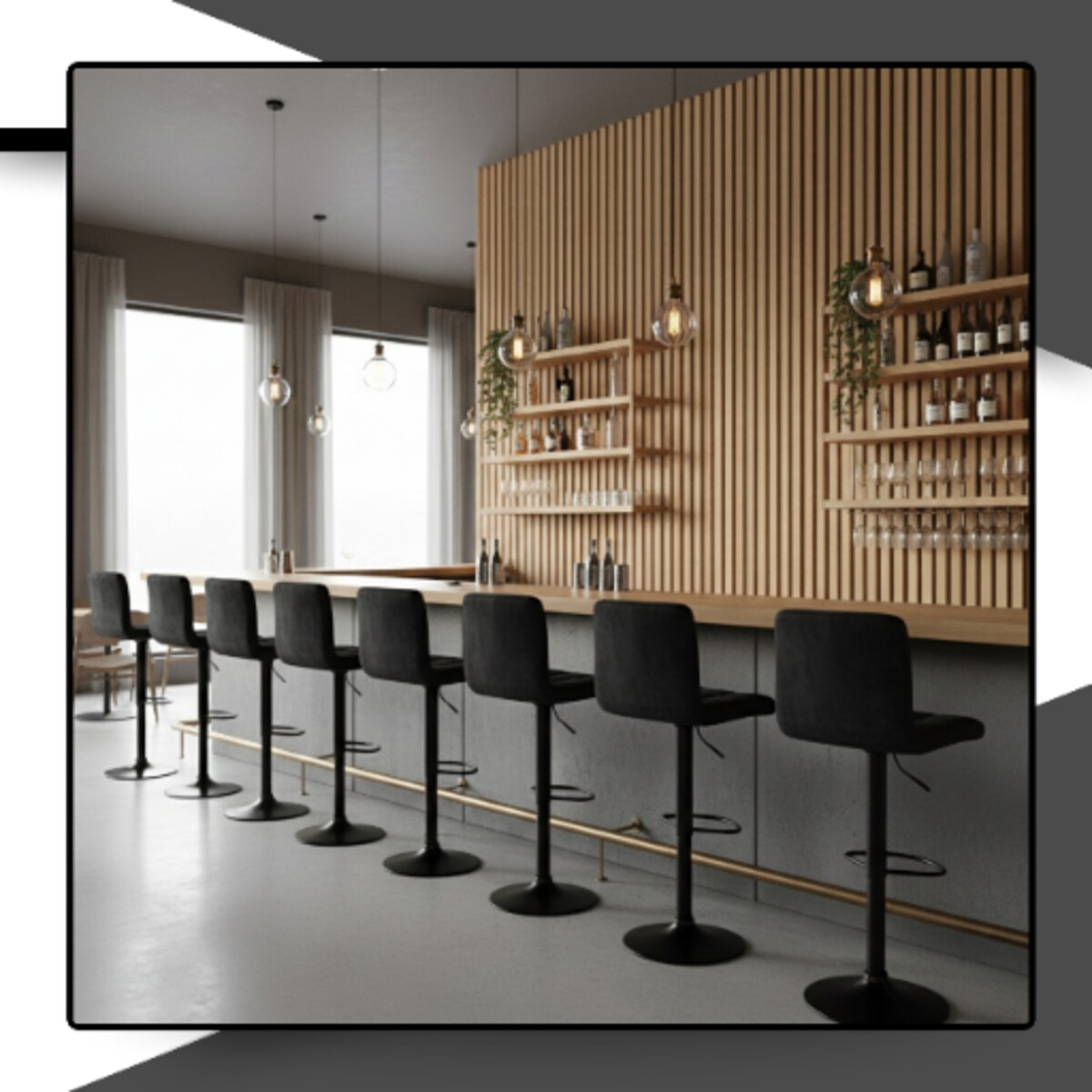 Hoker czarny do kuchni wyspy nowoczesny