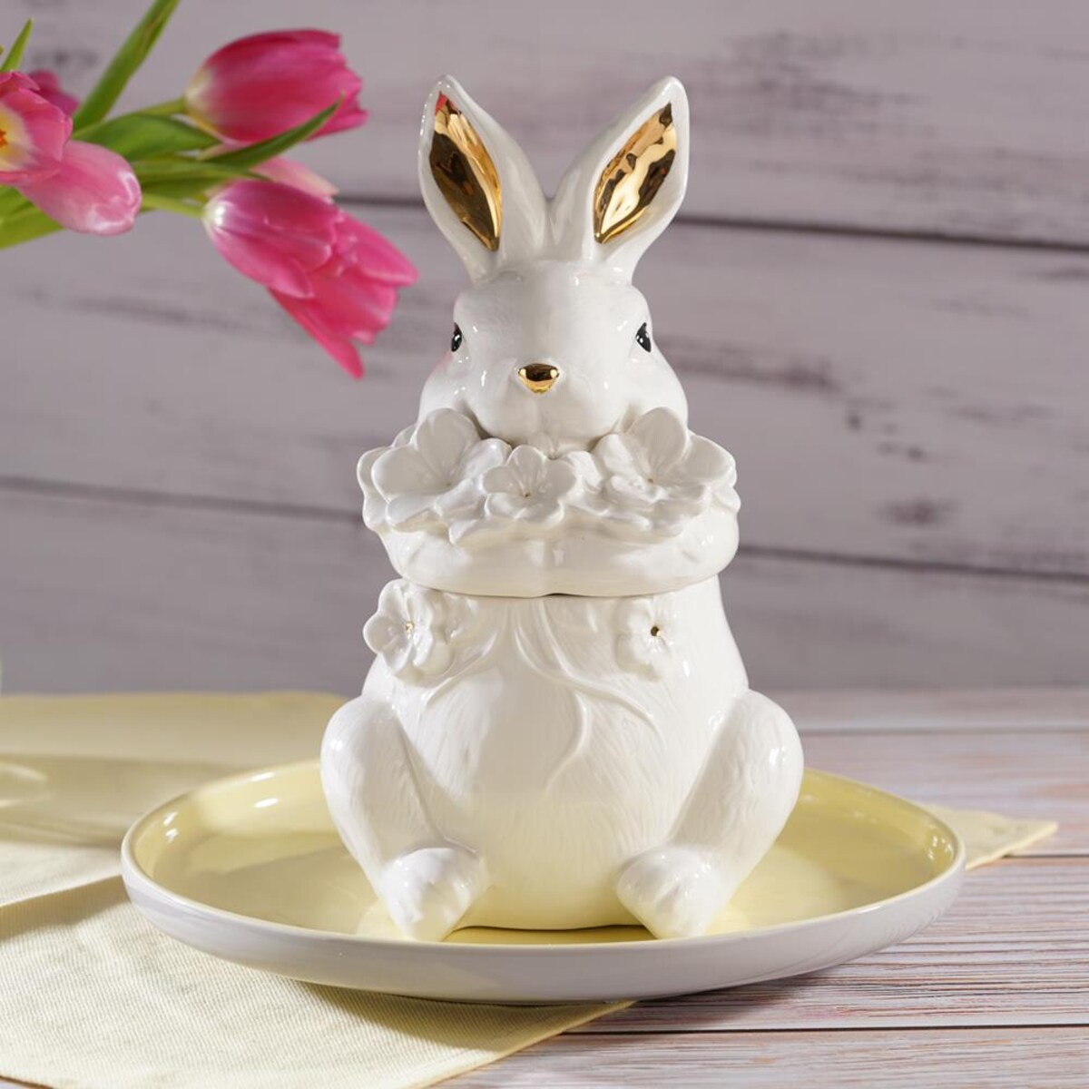 VILLA ITALIA Zając wielkanocny Pojemnik ceramiczny 25 cm BUNNY