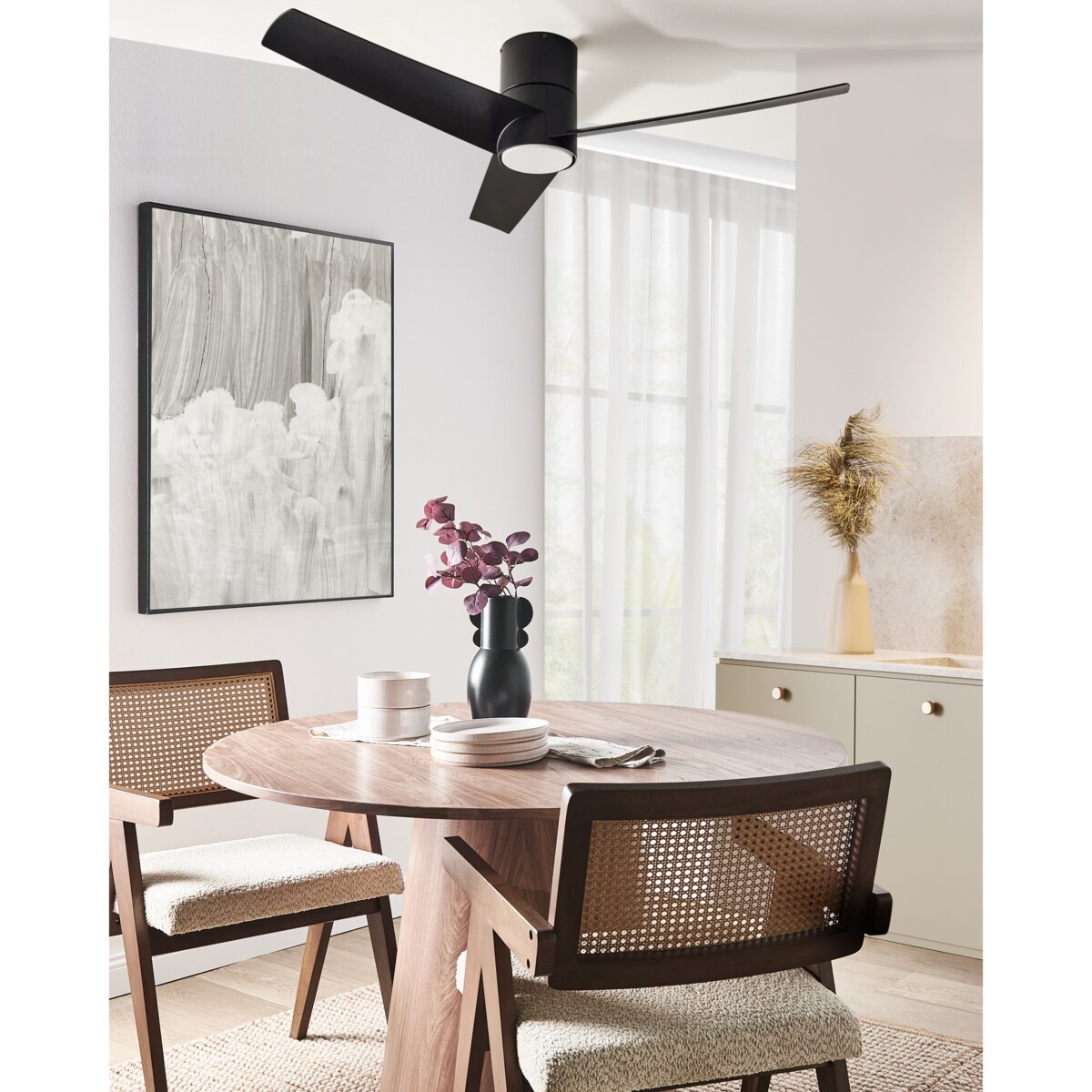 Wentylator sufitowy z lampą CANETE Z pilotem LED Czarny