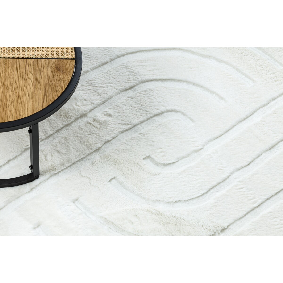 Dywan CURVY biały 11 Curves do prania, 80x150 cm