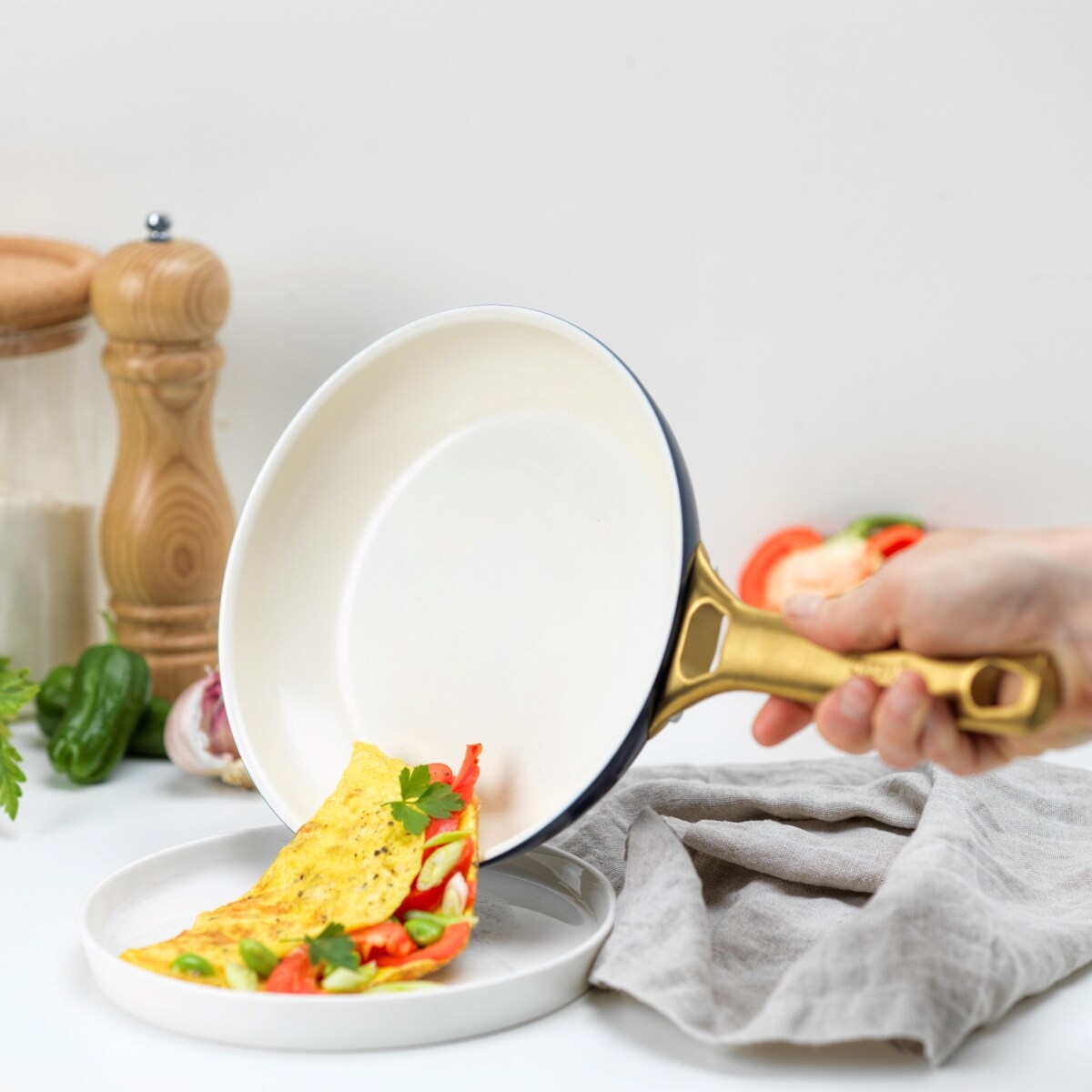 Zestaw garnków i patelni PADOVA Oxford Blue 10 elementów GreenPan