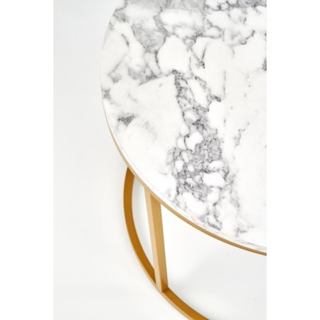 ZESTAW 2 STOLIKÓW Tunise 60/40 i 38/34 cm MARMUR srebrny