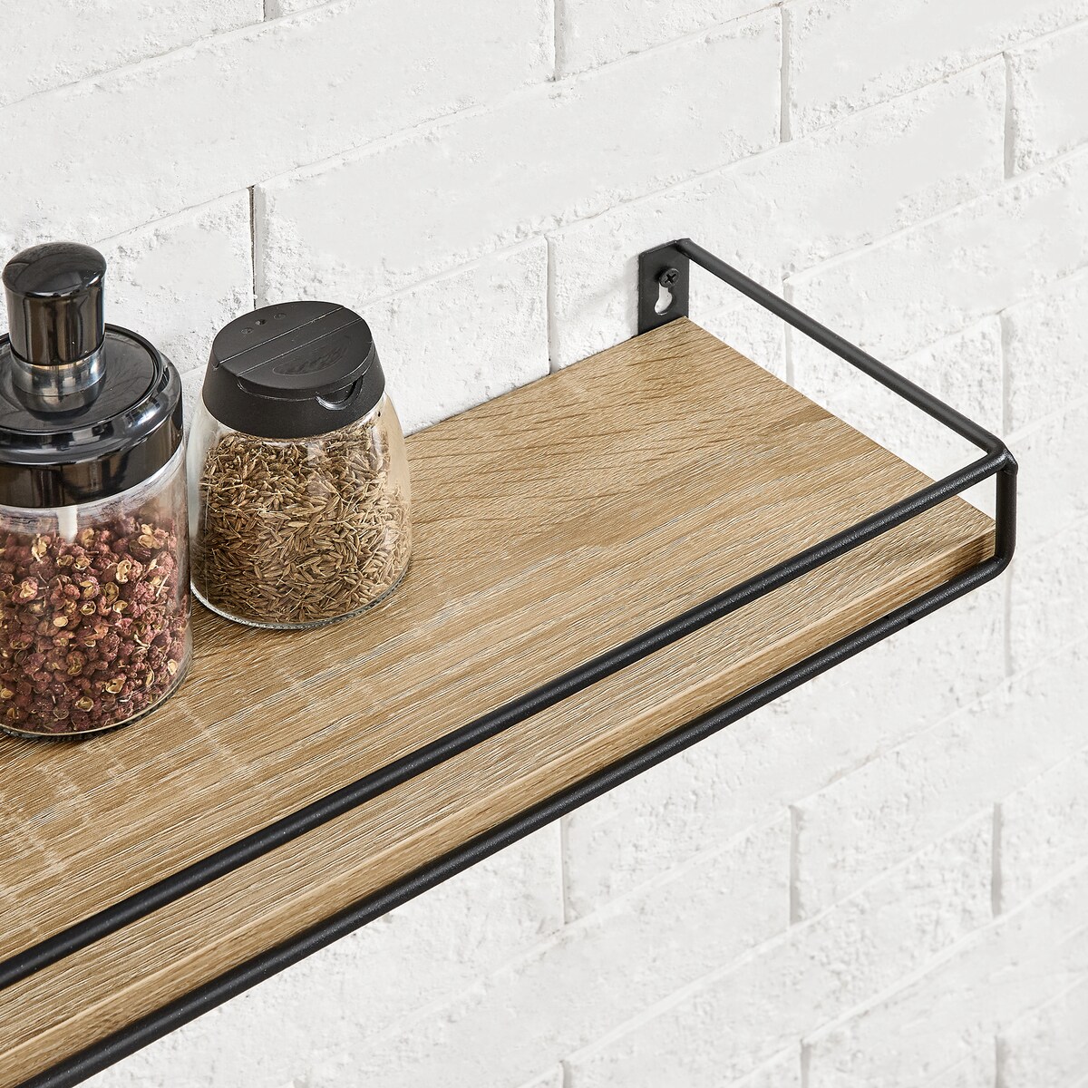 Zestaw 2 Półek do salonu, Sonoma, w stylu nowoczesnym, czarny