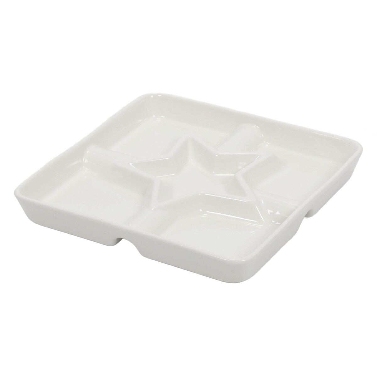 Półmisek do przekąsek z przegródkami, 22 x 22 cm