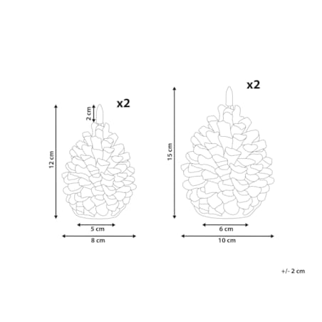 Zestaw 4 świec LED IVRESSE Szyszka 15/12 cm Brązowy