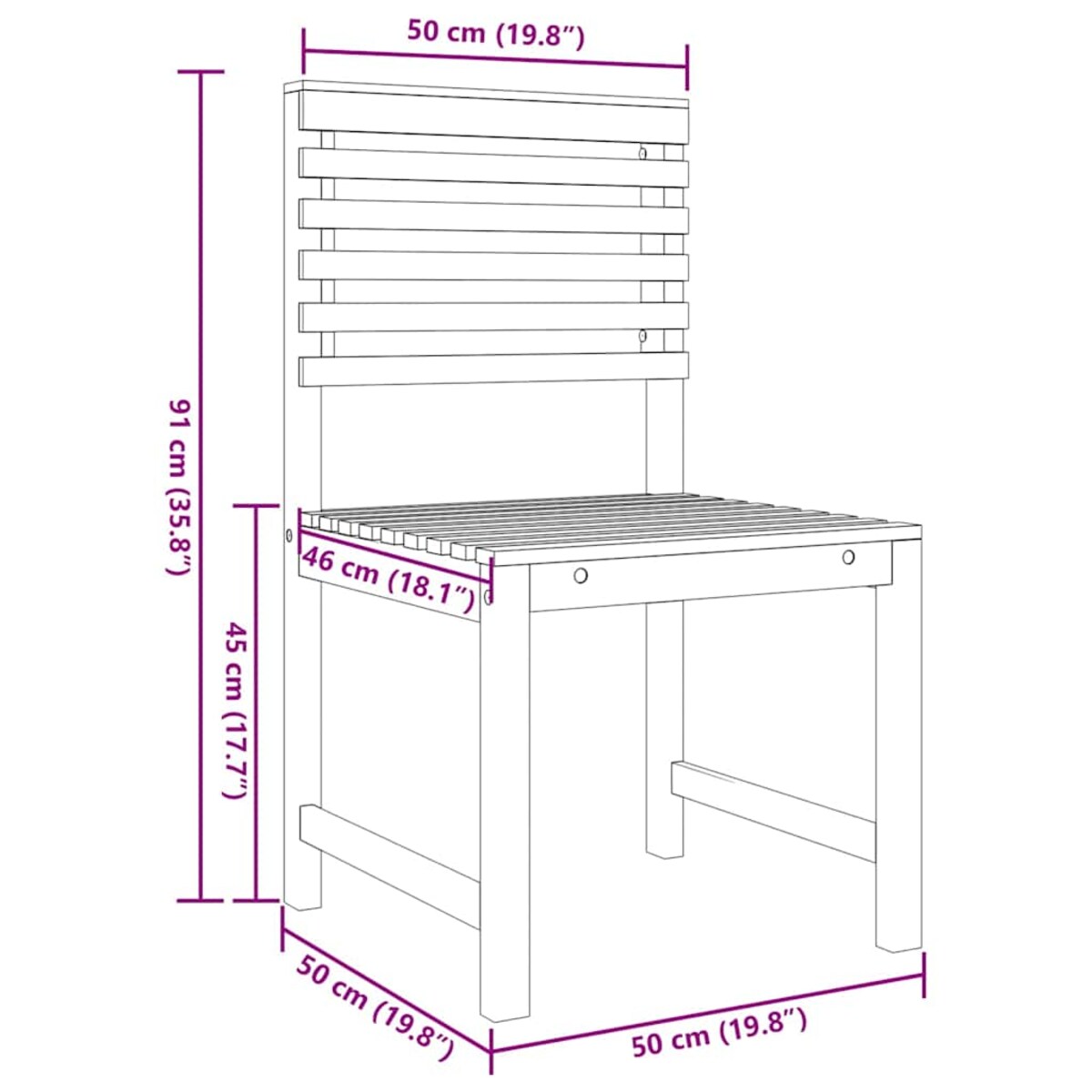 vidaXL Zestaw Bistro Ogrodowego 3 pcs Brązowy lite drewno akacjowe