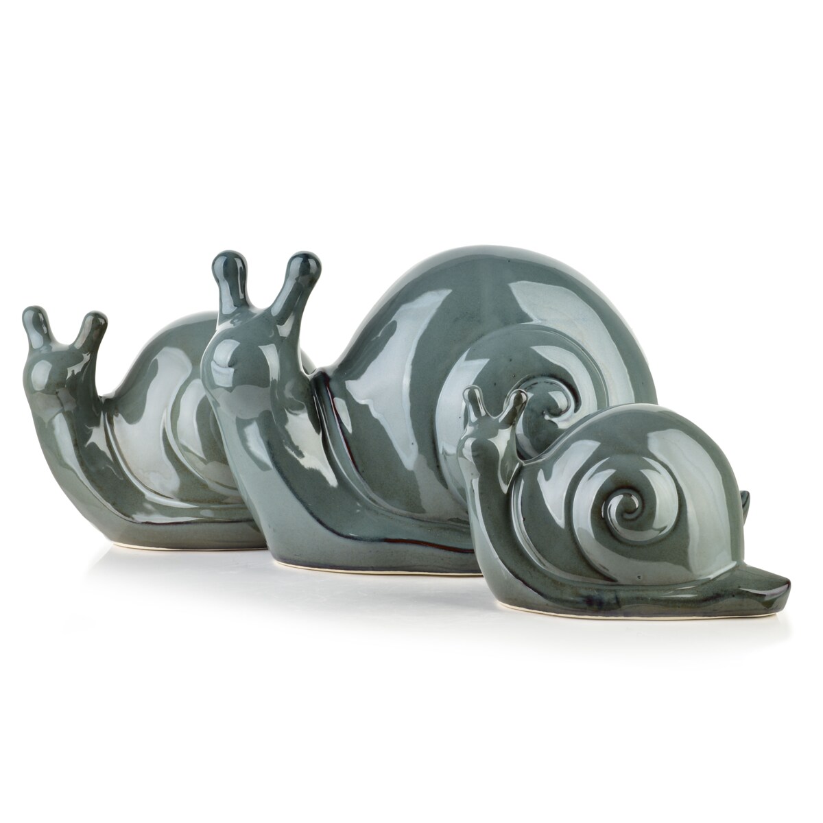 MAVE BLUE Figura ślimak ceramiczny 34,5x18x19,5cm