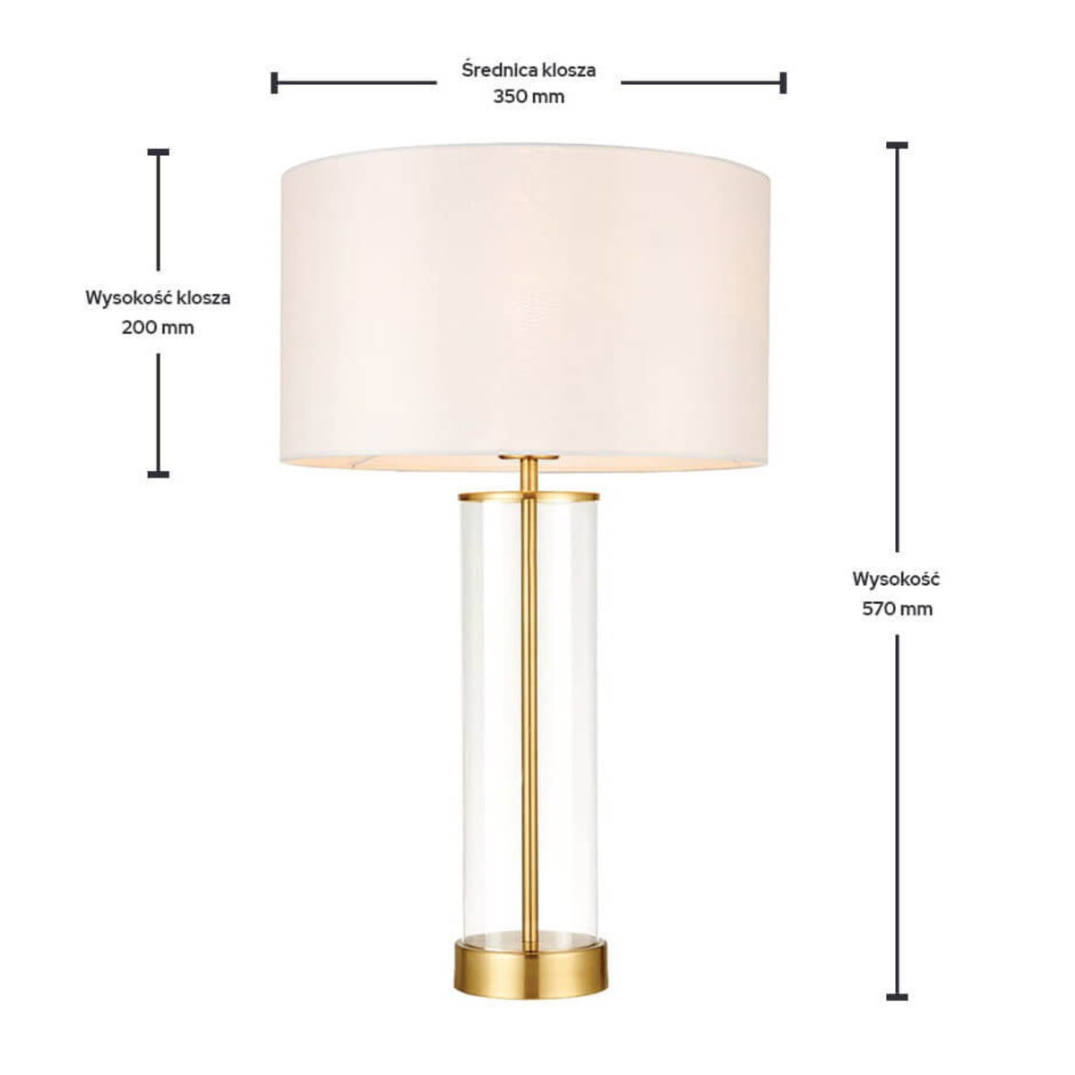 Lampka na stół Lessina 68802 Endon vintage szklana abażur ecru mosiądz