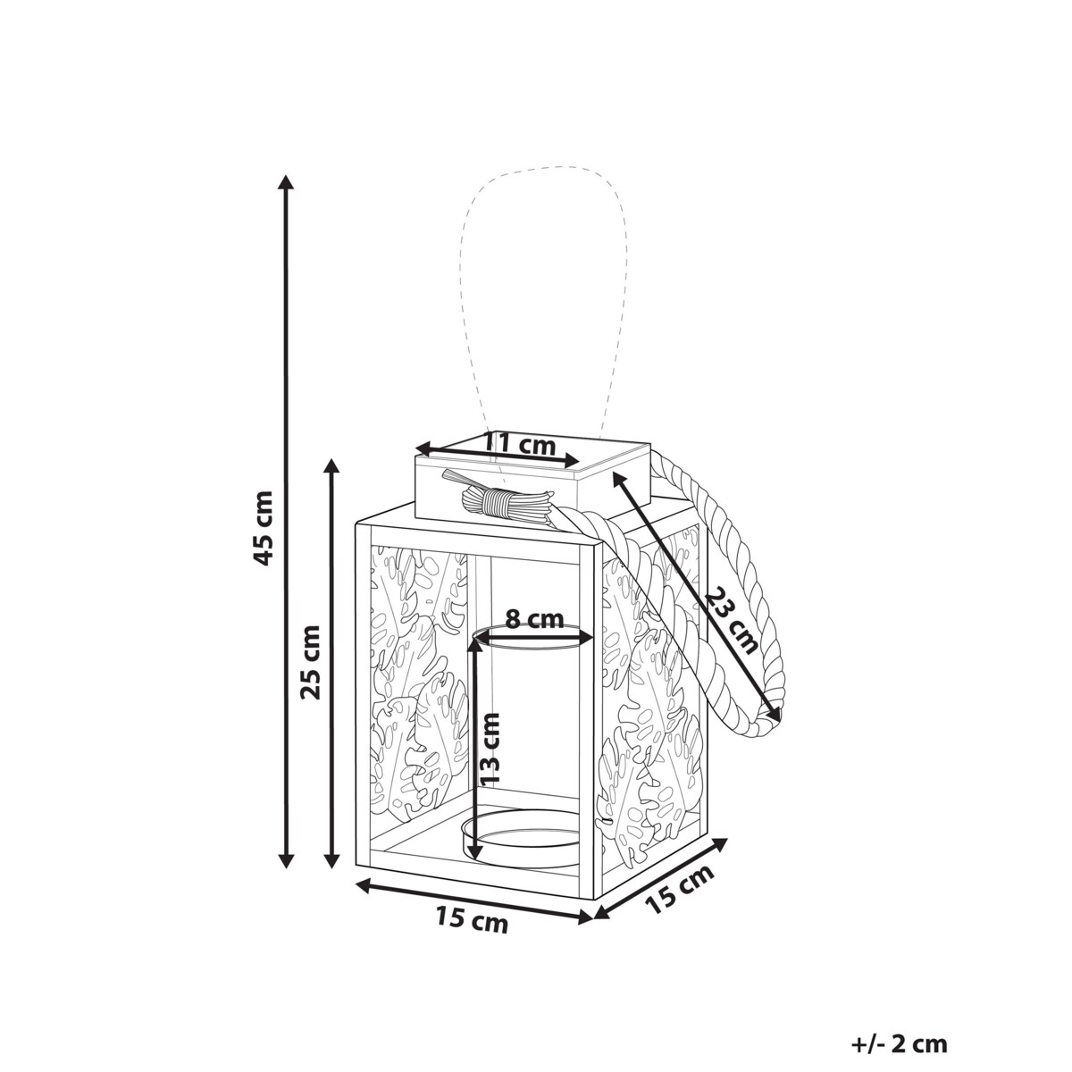 Lampion metalowy 25 cm zielony UNIMAK