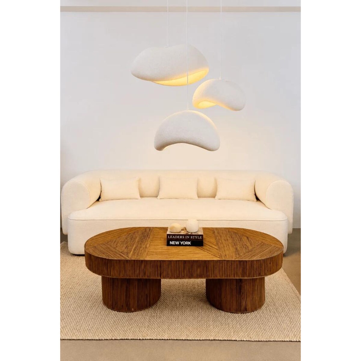 Zestaw trzech Lamp wiszących Asahi białe Monnarita