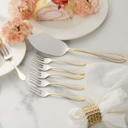 VILLA ITALIA Zestaw widelczyków do ciasta z łopatką dla 6 osób ACAPULCO