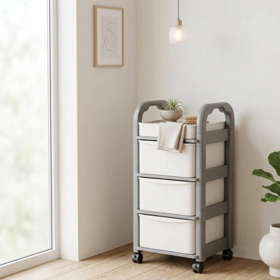 Plastikowy regał na kółkach szafka szuflady szafa 54,7x 33,5 x 24,5cm SZ56