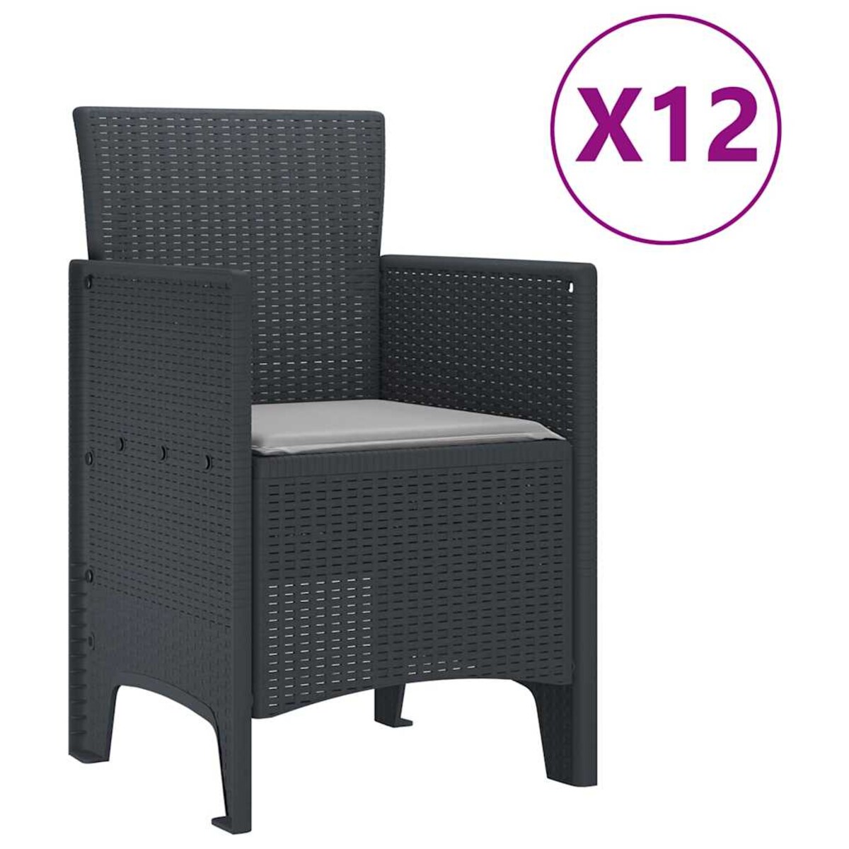 vidaXL Zestaw do jadalni w ogrodzie 13 pcs Antracyt Rattan Polt
