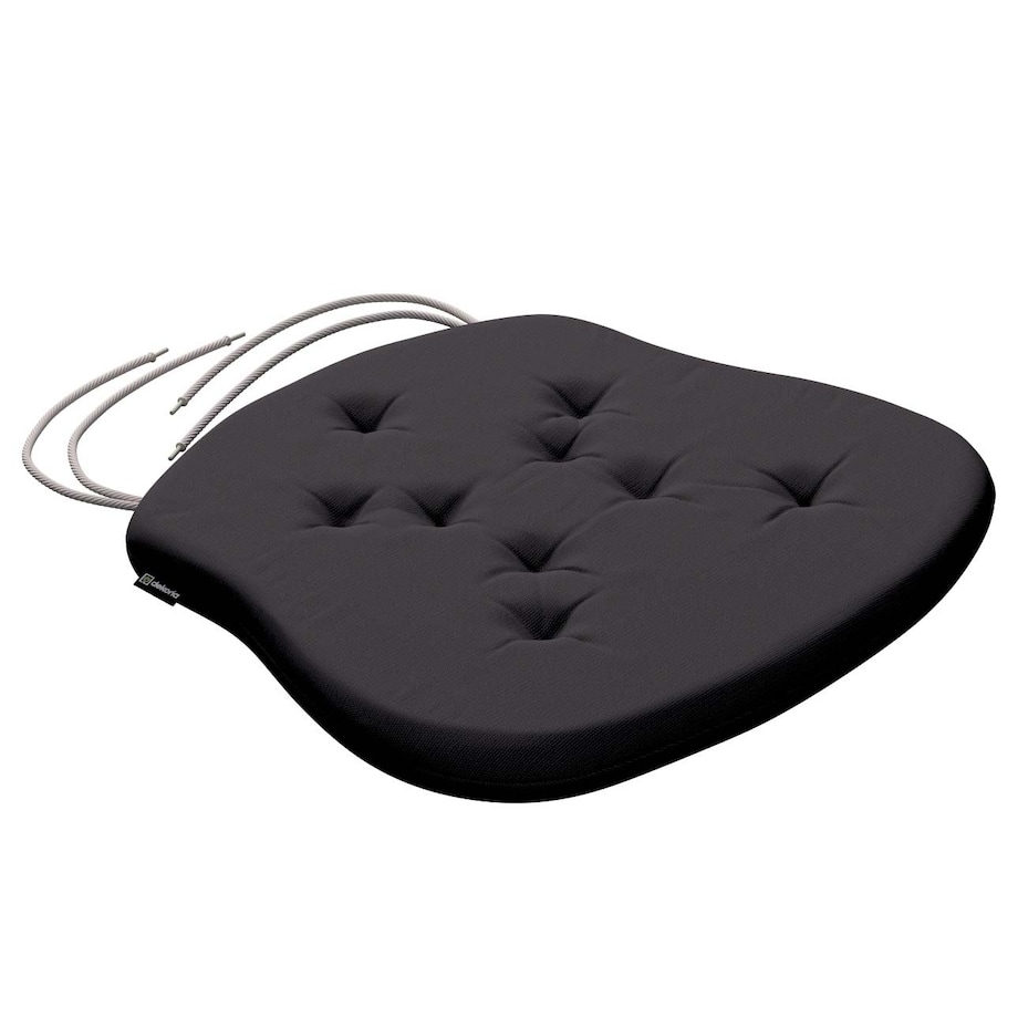 Poduszka na krzesło Filip, Black (czarny), 41 x 38 x 3,5 cm, Cotton Panama