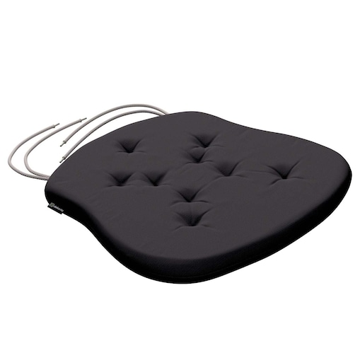 Poduszka na krzesło Filip, Black (czarny), 41 x 38 x 3,5 cm, Cotton Panama