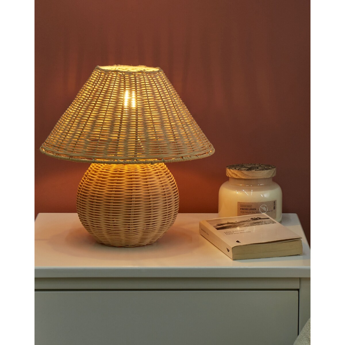 Lampa stołowa CINDER Rattan Naturalny