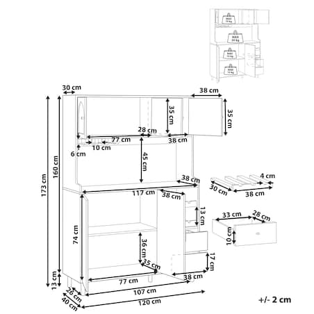 Kredens CAMPBELLTON 120 cm Jasnobrązowy