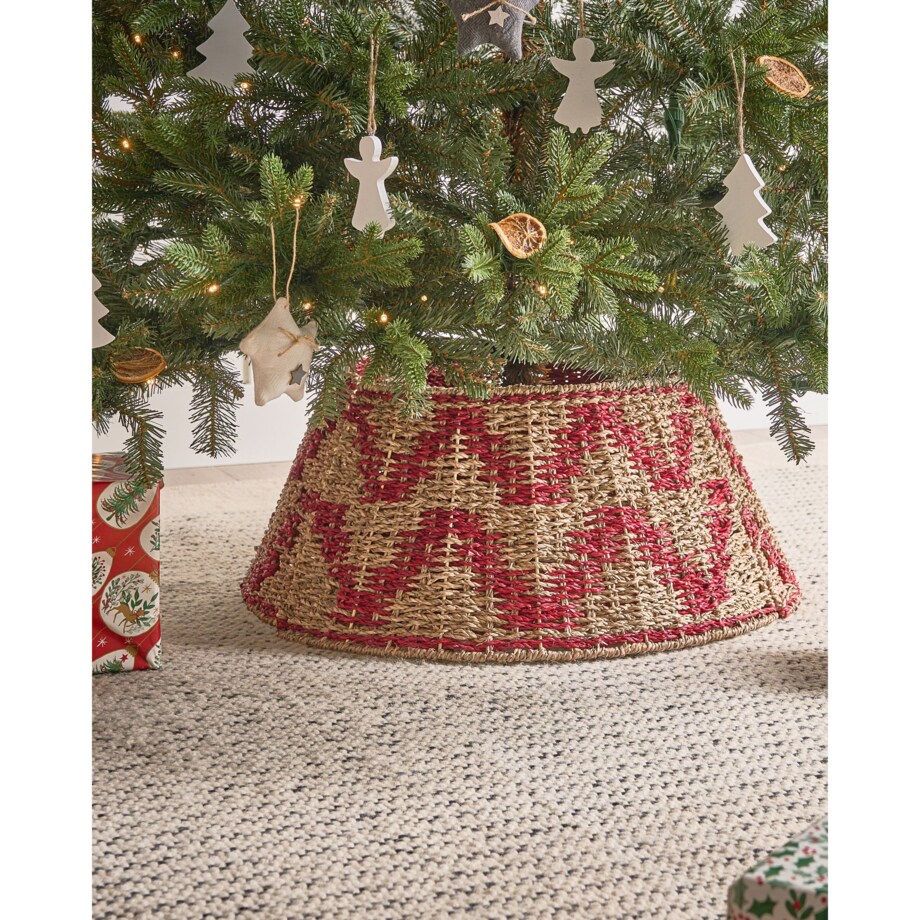 Osłonka pod choinkę GLACE Trawa morska Czerwony 60 cm