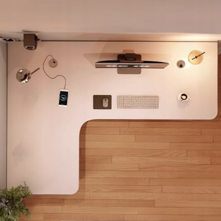 Biurko narożne gamingowe komputerowe duże nowoczesne białe loft 120 cm