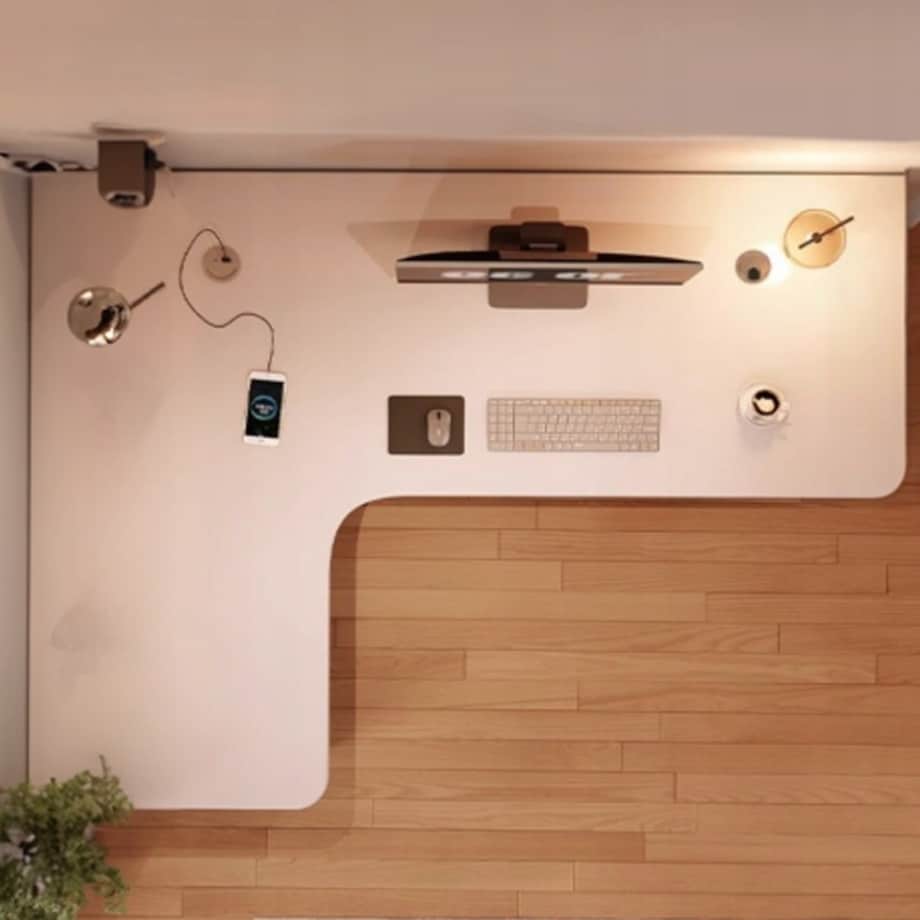 Biurko narożne gamingowe komputerowe duże nowoczesne białe loft 120 cm