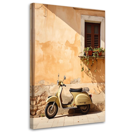 Obraz do salonu sypialni jadalni hotelu restauracji, Skuter Vespa Toskania Włochy 80x120 cm