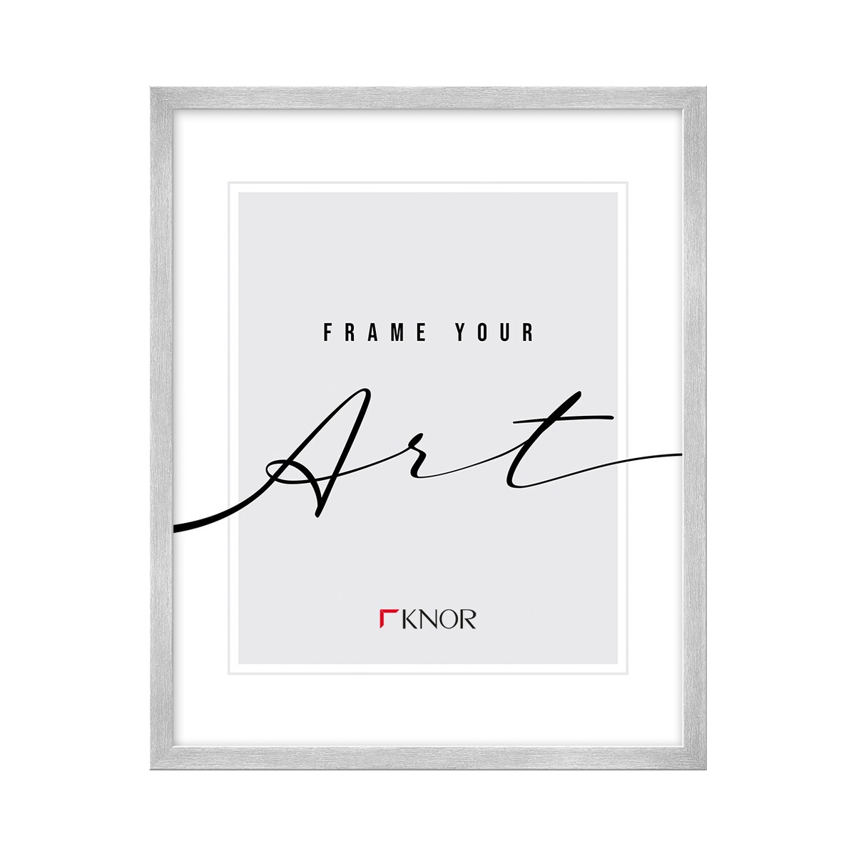 Ramka srebro, 18x24 cm, ramka na zdjęcie, Knor - srebne ramki do zdjęć i plakatów glamour