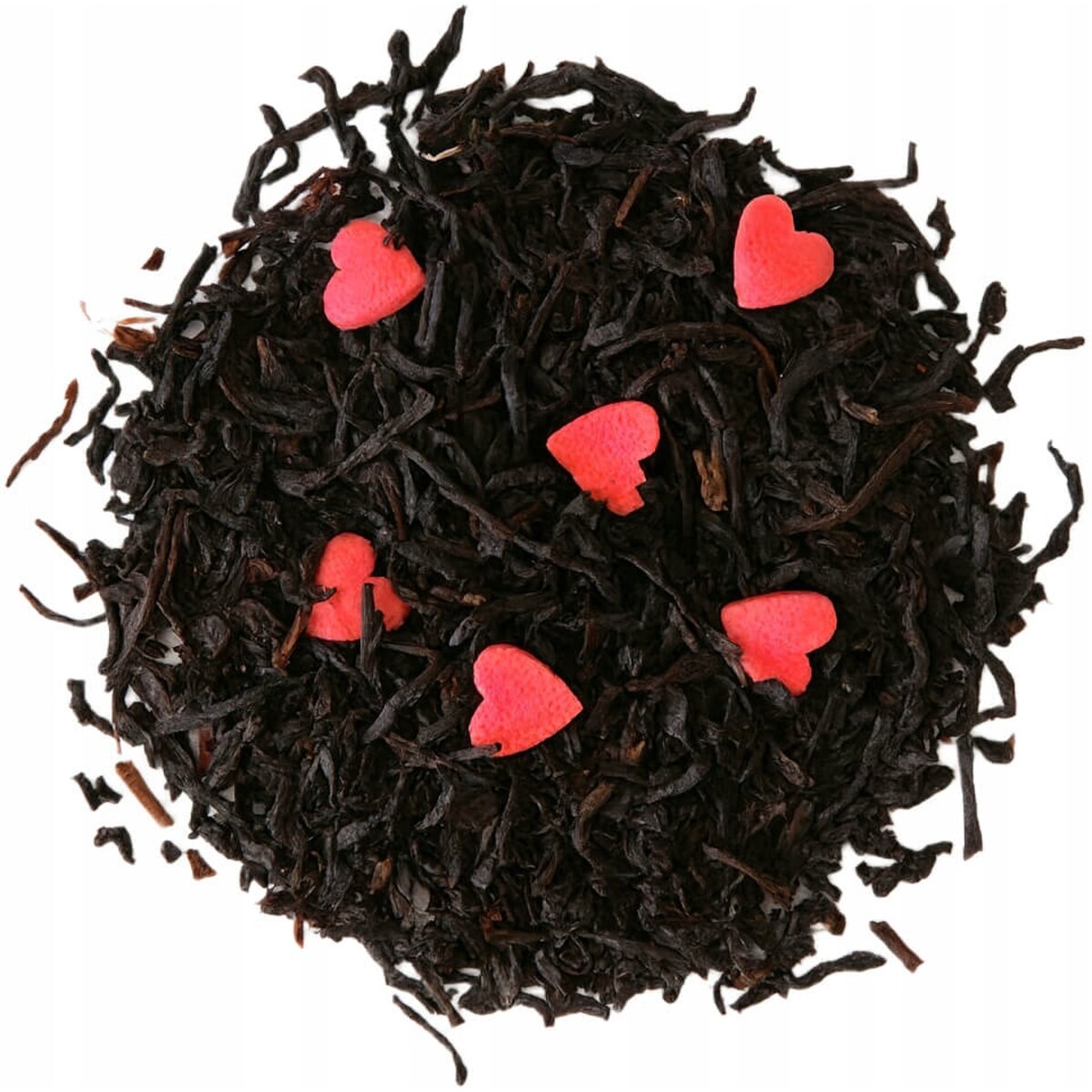 Herbata czarna CZERWONE SERDUSZKO cukierkowe serduszka sypana premium 120g - herbata liściasta sypana mieszanka napar susz