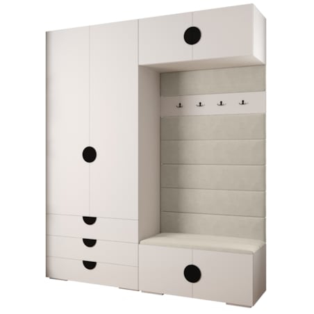 Garderoba do przedpokoju INOVA 4 Z12 biały+czarny+manila02