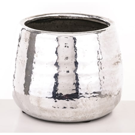 Osłonka na doniczkę, srebrna 12x15x15 cm KAMIONKA