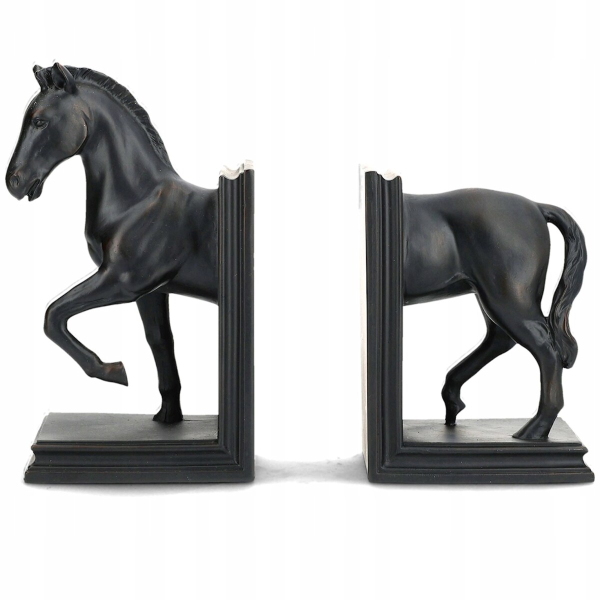 PODPÓRKA DO KSIĄŻEK KOŃ BOOKEND FIGURKA PODPÓRKI CZARNE DO SALONU DOMU
