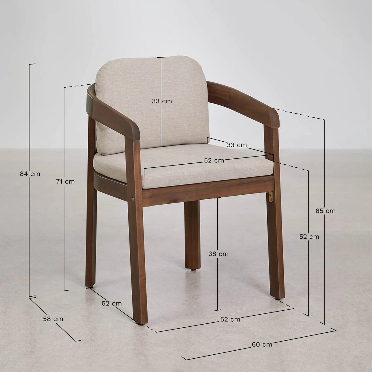 Zestaw ogrodowy: okrągły stół Ø110 cm i 4 krzesła z drewna akacjowego Uleno