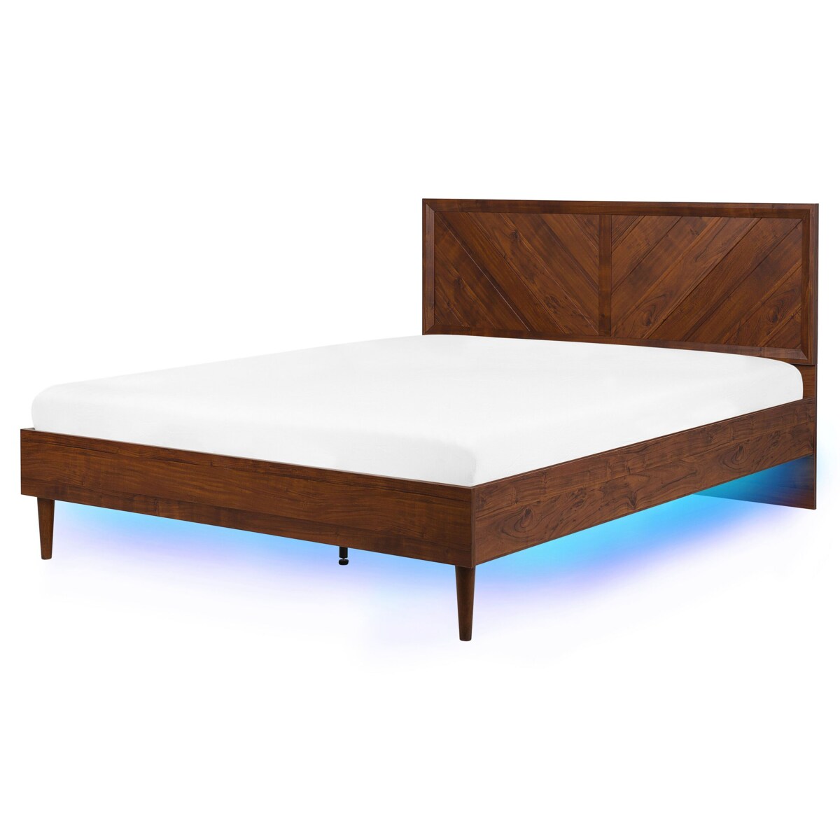 Łóżko LED MIALET 160 x 200 cm Ciemnobrązowy