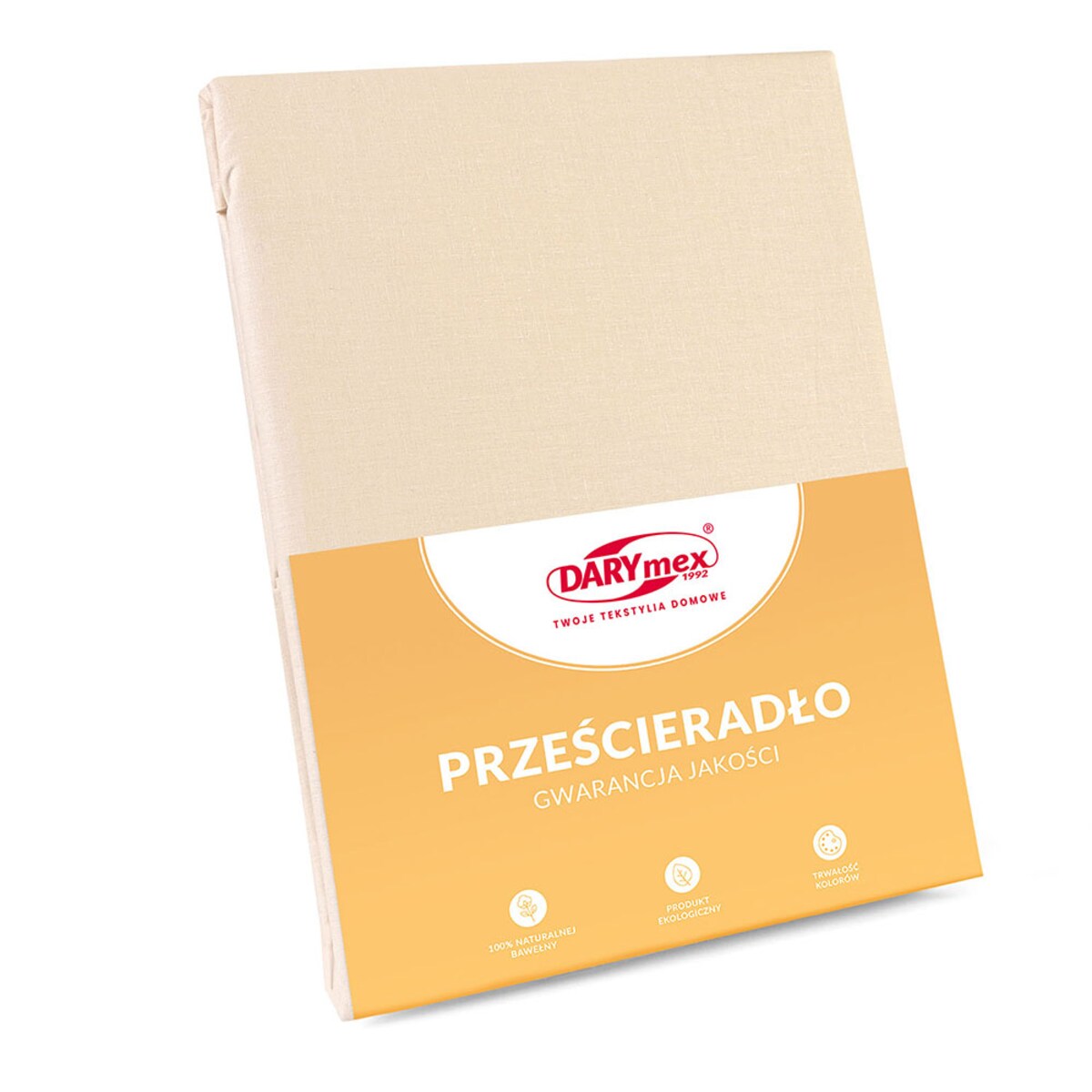 Prześcieradło bawełniane bez gumki 160x200 + dodatkowe 20cm po bokach jasno beżowe