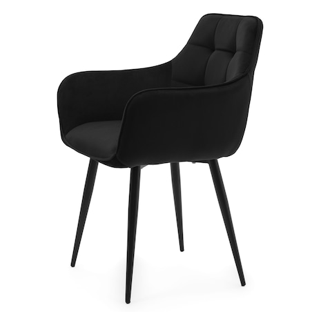 Krzesło tapicerowane welurowe GALLO velvet czarny