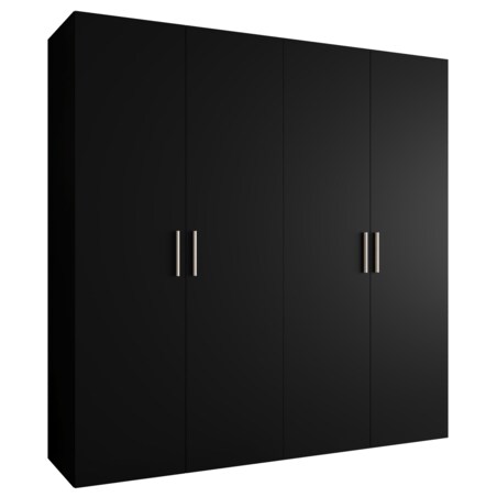 Szafa uchylna otwierana BARI 1 200 wys. 202 cm Czarny + u. Srebrny