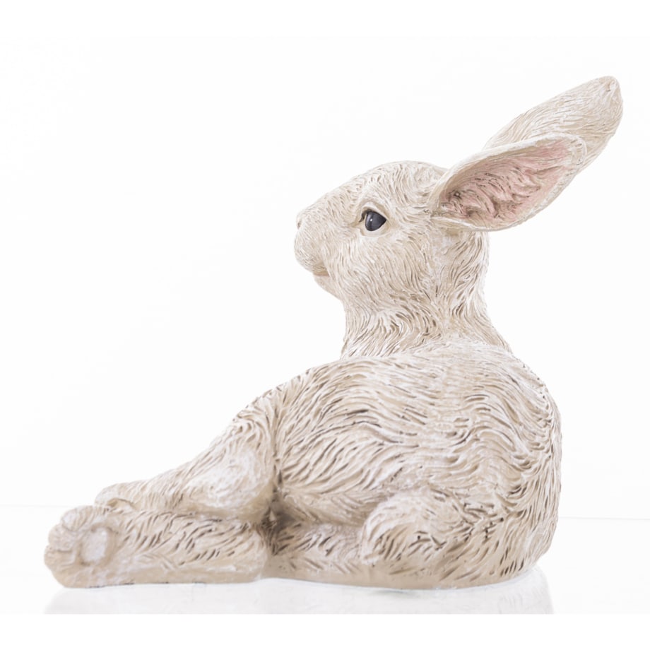 Dekoracja - biały królik 21x34x22 cm PELUCHE leżący