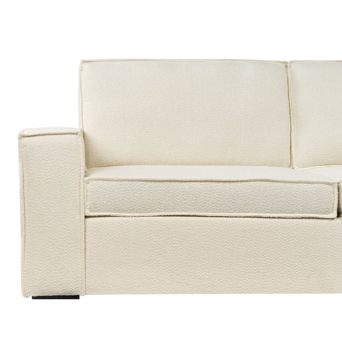 Sofa rozkładana boucle złamana biel VUOKATTI