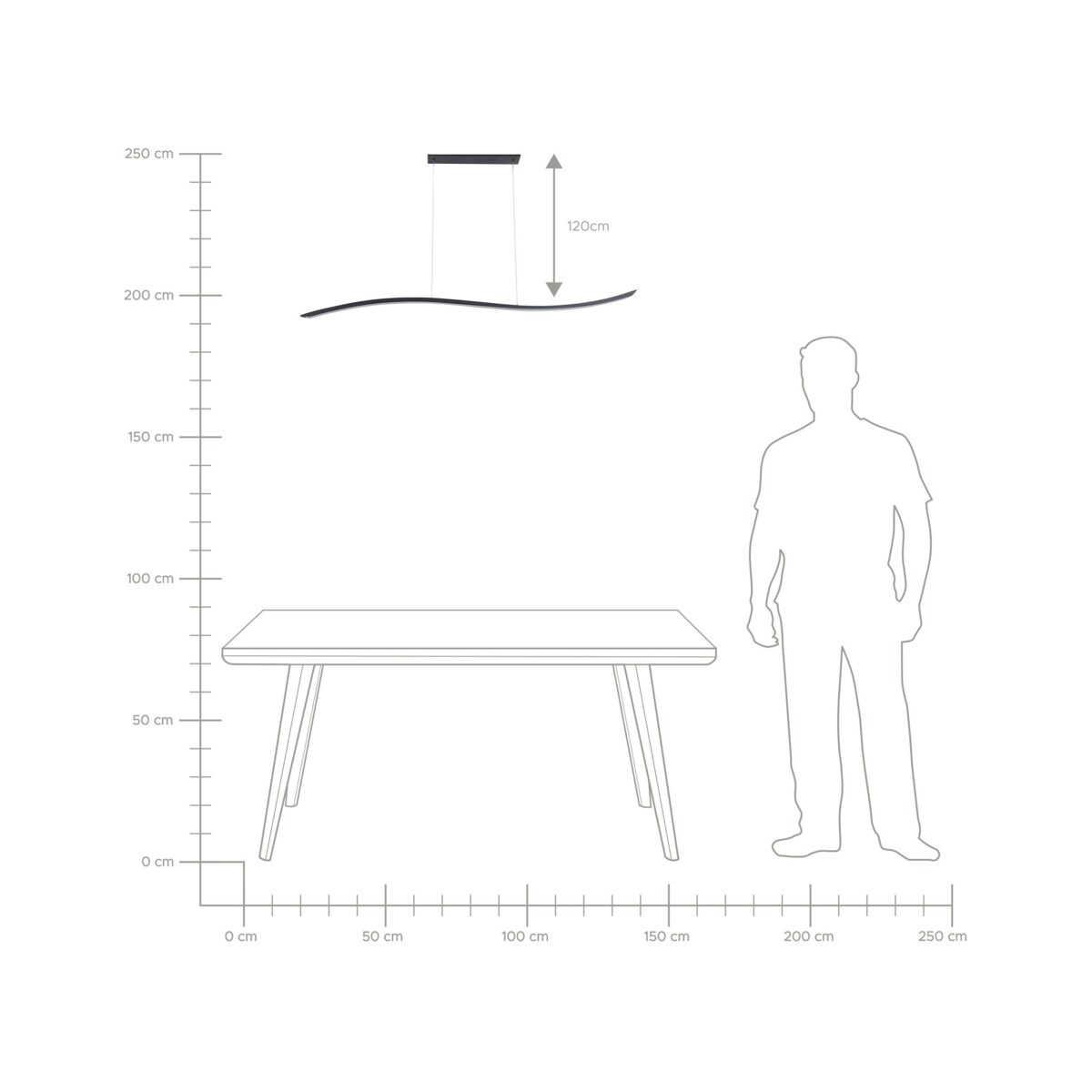 Lampa wisząca LED metalowa czarna CALAO