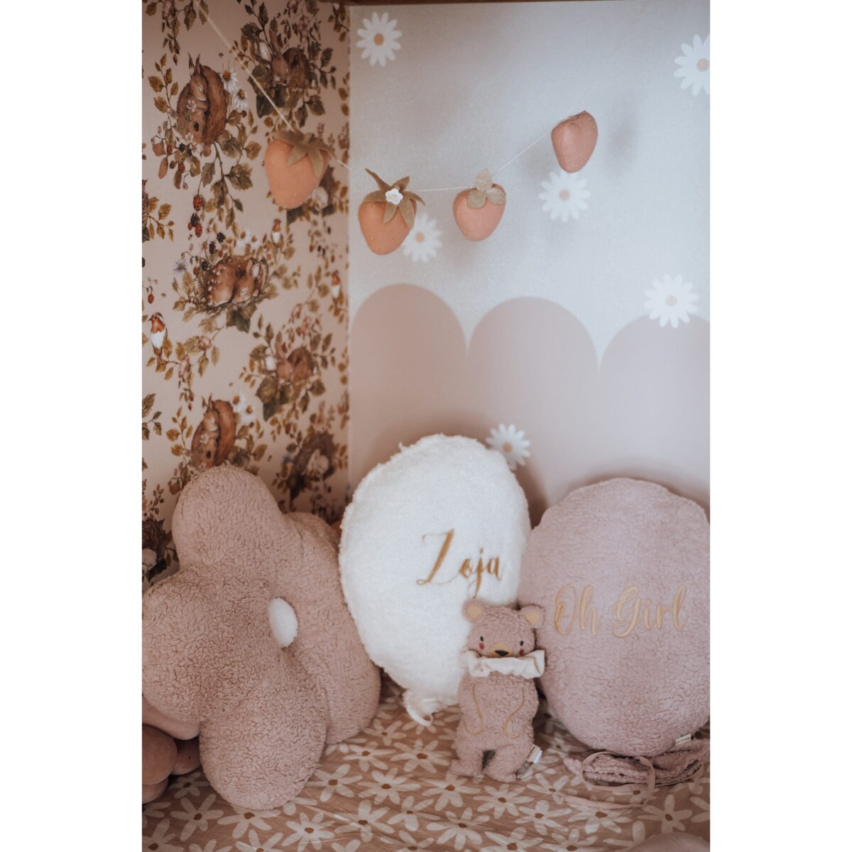 Przytulanka misiek z frotką pink