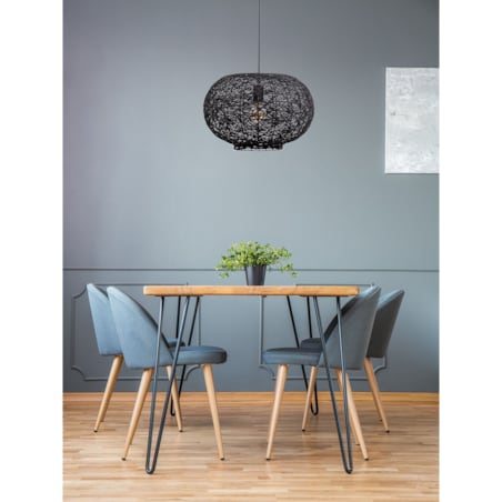 Lampa wisząca pleciona czarna APP1321-1CP