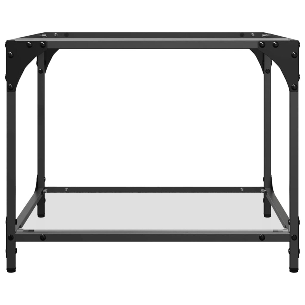 vidaXL Stolik kawowy ze szklanym blatem, 50x50x40 cm, stal