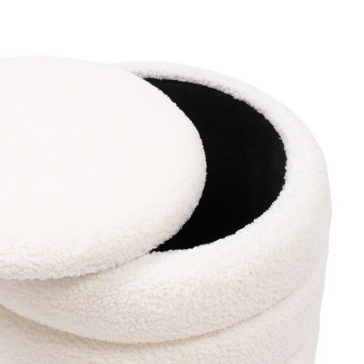 Pufa ze schowkiem Ø 36 cm YPSILA - II Kremowa