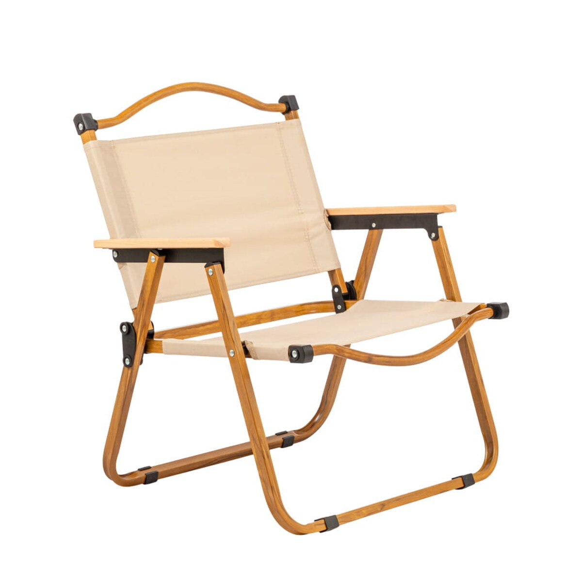 Krzesło kempingowe składany drevo 61cm stalowe, beżowe