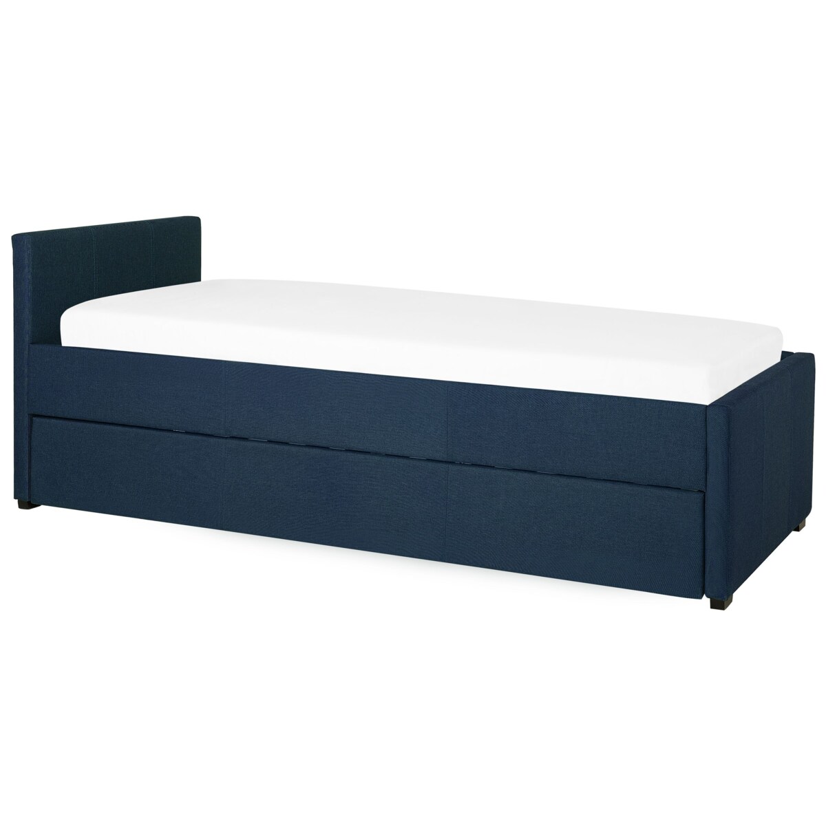 Łóżko wysuwane tapicerowane 90 x 200 cm niebieskie MARMANDE