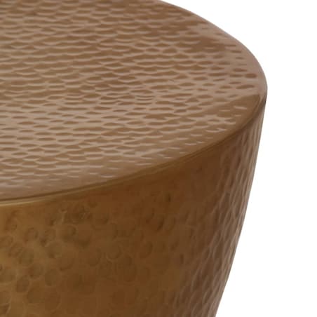 vidaXL Stolik kawowy z młotkowanego aluminium, Ø 50x30 cm, mosiądz