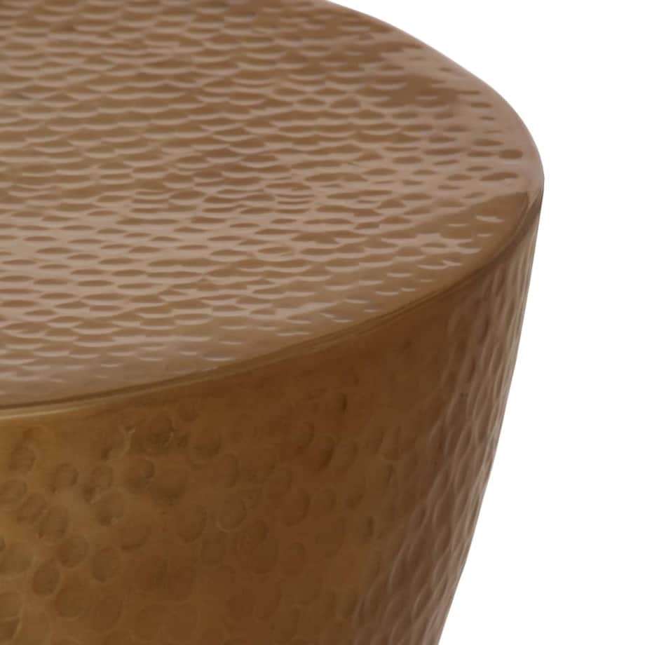 vidaXL Stolik kawowy z młotkowanego aluminium, Ø 50x30 cm, mosiądz