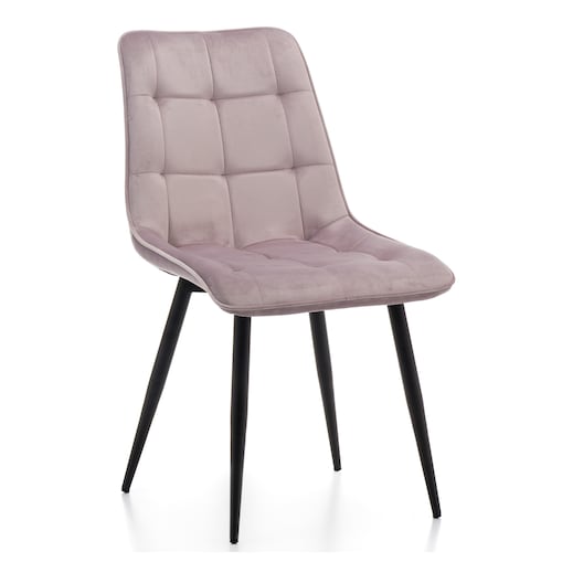 Krzesło tapicerowane welurowe CHIC velvet różowy do salonu jadalni